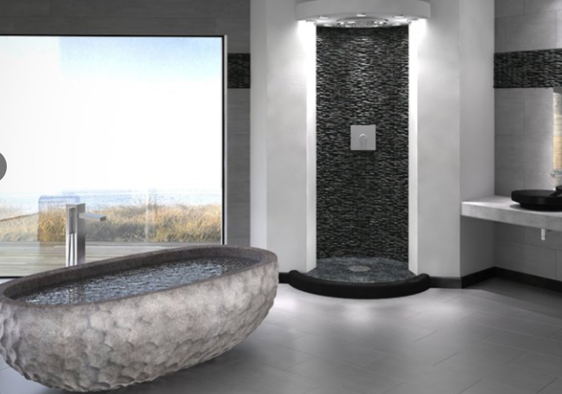 Salle de bain en pierre naturelle – réalisation Vido Céramiques Riorges